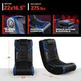 X Rocker Eclipse Video Gaming Floor Chair with Built-In Headrest Speakers, Wireless Bluetooth, Foldable, Vegan Leather, 275 lbs Max, Amazon Exclusive, Black and Blue X Rocker