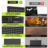 4 Pack Metal Pegboard Panels 24" x 12" Black Heavy Duty Steel Pegboard Wall Organizer, Garage Utility Tools Pegboard Storage System for Workbench, Shop, Shed Modular Peg Board Organizer Board Kit Chinrose