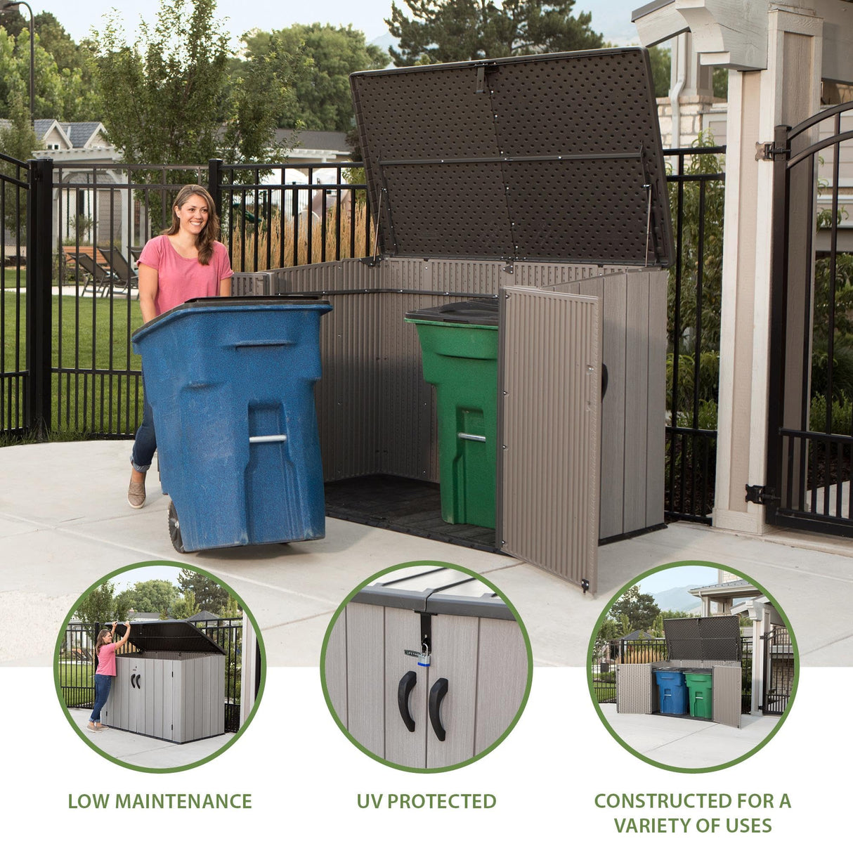 Lifetime Horizontal Outdoor Storage Shed, 75 Cu. Ft. Capacity Lifetime