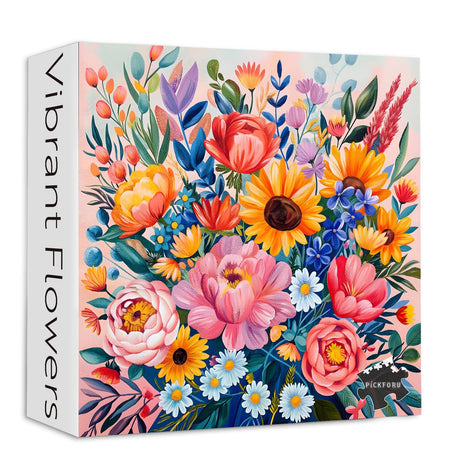 PICKFORU Flower Puzzles for Adults 1000 Pieces, Colorful Spring Flower Garden Puzzle, Watercolor Art Floral Plant Jigsaw Puzzle as Home Decor PICKFORU