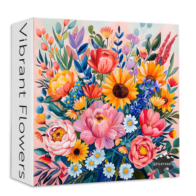 PICKFORU Flower Puzzles for Adults 1000 Pieces, Colorful Spring Flower Garden Puzzle, Watercolor Art Floral Plant Jigsaw Puzzle as Home Decor