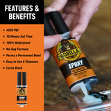Gorilla Epoxy Ultimate, Waterproof, 10 Minute Set, Permanent Bond, Dries Black, 0.85oz Syringe (Pack of 1) Gorilla