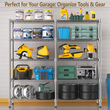 Himimi Storage Shelves-5 Tier Heavy Duty Wire Shelving Unit with Leveling Feet, 1500LBS Adjustable Metal Shelves Organizer for Kitchen Garage Pantry Laundry, 60" W*14" D*72" H, Silver Himimi