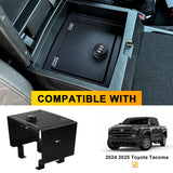 BESTAOO Center Console Gun Safe for Armrest Console Gun Vault Lock Security Storage Organizer Box Compatible with 2024 2025 Toyota Tacoma Car Safety Security Anti-Theft 3-Digit Locking Device Black BESTAOO