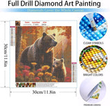 MOMDEDP Bear Diamond Art Kits for Adults,DIY 5D Forest Diamond Painting Kits for Beginners, Round Full Drill Diamond Dots Paintings,Diamonds Pictures Gem Art for Adults Crafts Home Decor 12x12inch MOMDEDP