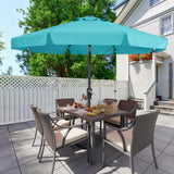 MASTERCANOPY Valance Patio Umbrella for Outdoor Table Market -8 Ribs (9ft, Turquoise) MASTERCANOPY