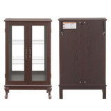 nifoti 43" H Lighted Curio Cabinet Display Case, Glass Curio Cabinet with Adjustable Shelves and Tempered Glass Door, Wooden Curio Cabinet w/Mirrored Back Pane for Living Room (Dark Cherry) nifoti