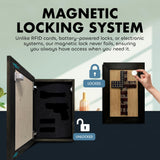 American Flag Cross Hidden Gun Shelf - Handcrafted Wall Mounted Gun Safe - Quick Access Concealment Shelf for Handguns - Hidden Gun Storage Wall Decor with Magnetic Lock By Bellewood Designs Bellewood Designs