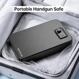 Portable Gun Safe for Pistol Small Handgun Lock Box with Combination Lock, Pistol Safe for Car, Home, Travel, 9.4" x6.6" x1.8",Black MJ Storafe