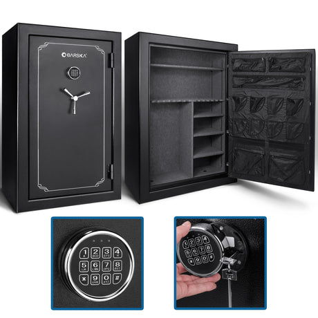 BARSKA Digital Keypad Fireproof Security Long Gun Safe Vault with Lock Out Mode, Silent Mode, Safe Alarm, Low Battery Warning - 19.97 Cu Ft BARSKA