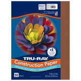 Pacon 103025 Tru-Ray Construction Paper, 76 lbs., 9 x 12, Warm Brown, 50 Sheets/Pack Tru-Ray