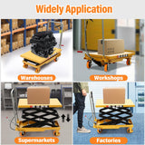 Lift Table Cart Hydraulic Double Scissor Hydraulic Lift Table 770lbs Capacity 51" Lifting Height, for Material Handling and Transportation Yellow (Double Scissor 51" Lifting) DNYSYSJ