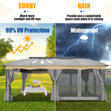 HOTEEL Gazebo 12x20, Outdoor Gazebo on Clearance with Double Ventilated Flat Roof, Privacy Curtains & Mosquito Netting, Easy Set up Canopy Tent with Stable Metal Frame for Patio, Gray (Upgraded 2.0) Hoteel