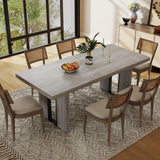 Gyfimoie 71" Large Dining Table, Rustic Farmhouse Dinner Table for 6 to 8 People, Rectangular Thick Kitchen Table with Heavy Duty Legs for Dining Room (Rustic Gray) Gyfimoie