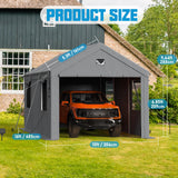 Benass Carport Canopy 10x16 Heavy Duty, Carport Canopy, Portable Car Port Garage, Car Shelter All Weather, Grey Benass