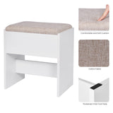 ANWBROAD Makeup Vanity Desk Vanity Set with 10 LED Bulb Lighted Sliding Mirror Makeup Vanity Table with Charging Station Nightstand 3 Colors Modes Dimming Cushioned Stool Dressing Table White UBDT54W ANWBROAD