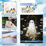 NPCSWXQ Paint by Numbers Kit for Adults Beginners, Ghost Floral Painting Crafts Number Art Paint Kits for Home Wall Bedroom Study or Office Decor Gift 16x20Inch NPCSWXQ