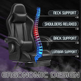 Homall Gaming Chair, Video Game Chair with Footrest and Massage Lumbar Support, Ergonomic Computer Chair Height Adjustable with Swivel Seat and Headrest (Dark Black) Homall