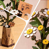 ROBOTIME 3D Puzzles Wooden Artifical Flower Chamomile DIY Model Building Kit to Build for Adults Bouquet Botanical Collection Craft Brain Teaser Puzzle Creative Gift Home Decor ROBOTIME