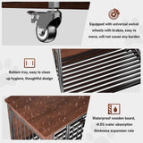 Dog Crate Furniture, 32" Dog Kennel Furniture, Small Dog Kennel Indoor, Dog Crates for Small Dogs, Wooden Dog Crate with Wheels, Tray, Feeding Window Ageroul