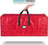 ZOBER Christmas Tree Storage Bag - Fits 9 Ft Artificial Trees - Plastic, Waterproof Christmas Tree Bag - Strong, Durable Handles - Labeling Card Slot - Red ZOBER