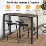 Raysfung Outdoor Bar Table, 55” Patio Bar Height Table, Bar Counter Pub Dining Table with Waterproof Top for Balcony, Garden, Yard, Poolside (Brown) Raysfung