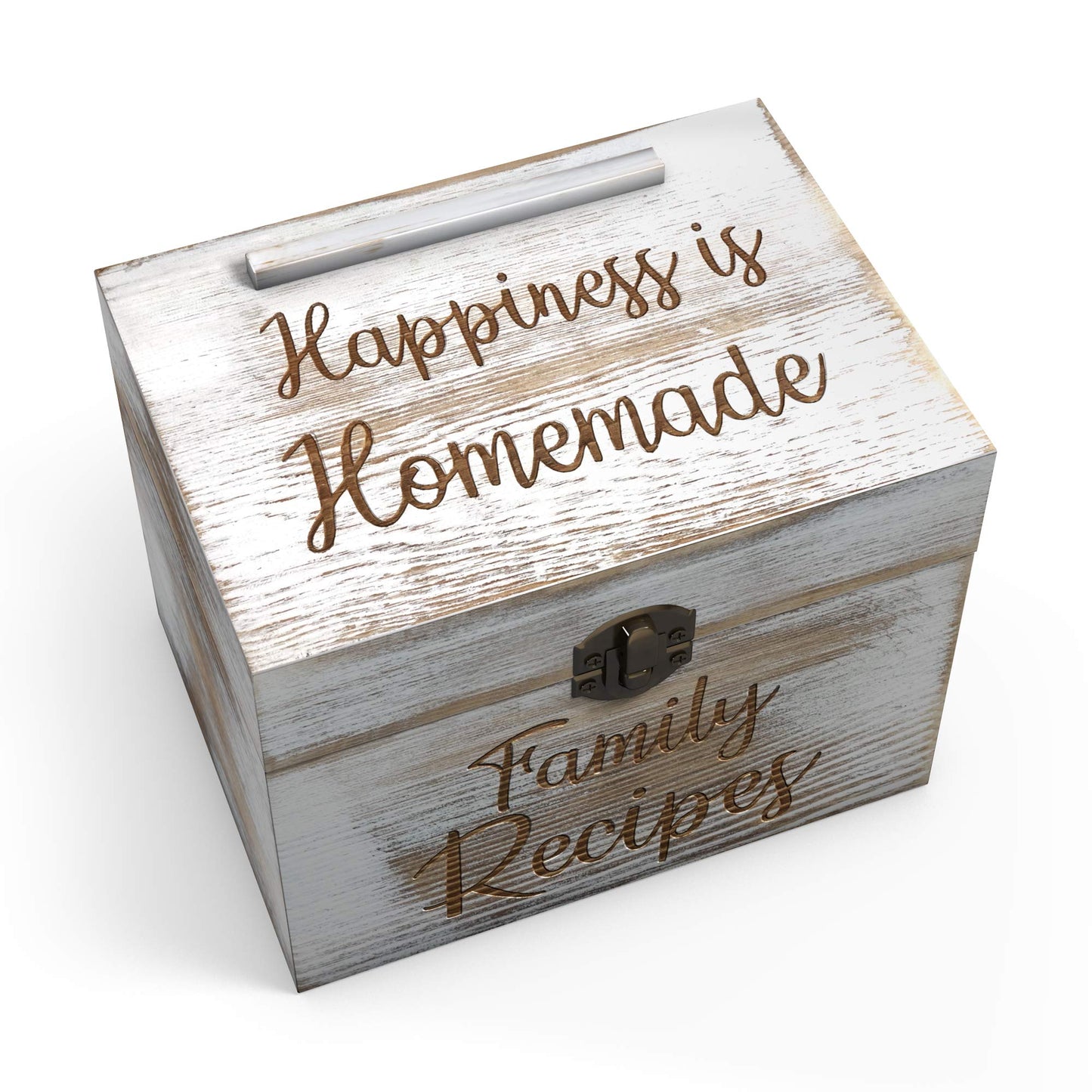 Wooden Recipe Box with Cards and Dividers - Includes 6 Wood Dividers - 50 Double Sided 4x6 Recipe Cards - Premium Handcrafted Quality - Great Gift Idea - Wedding, Birthday, Anniversary, Mothe - WoodArtSupply