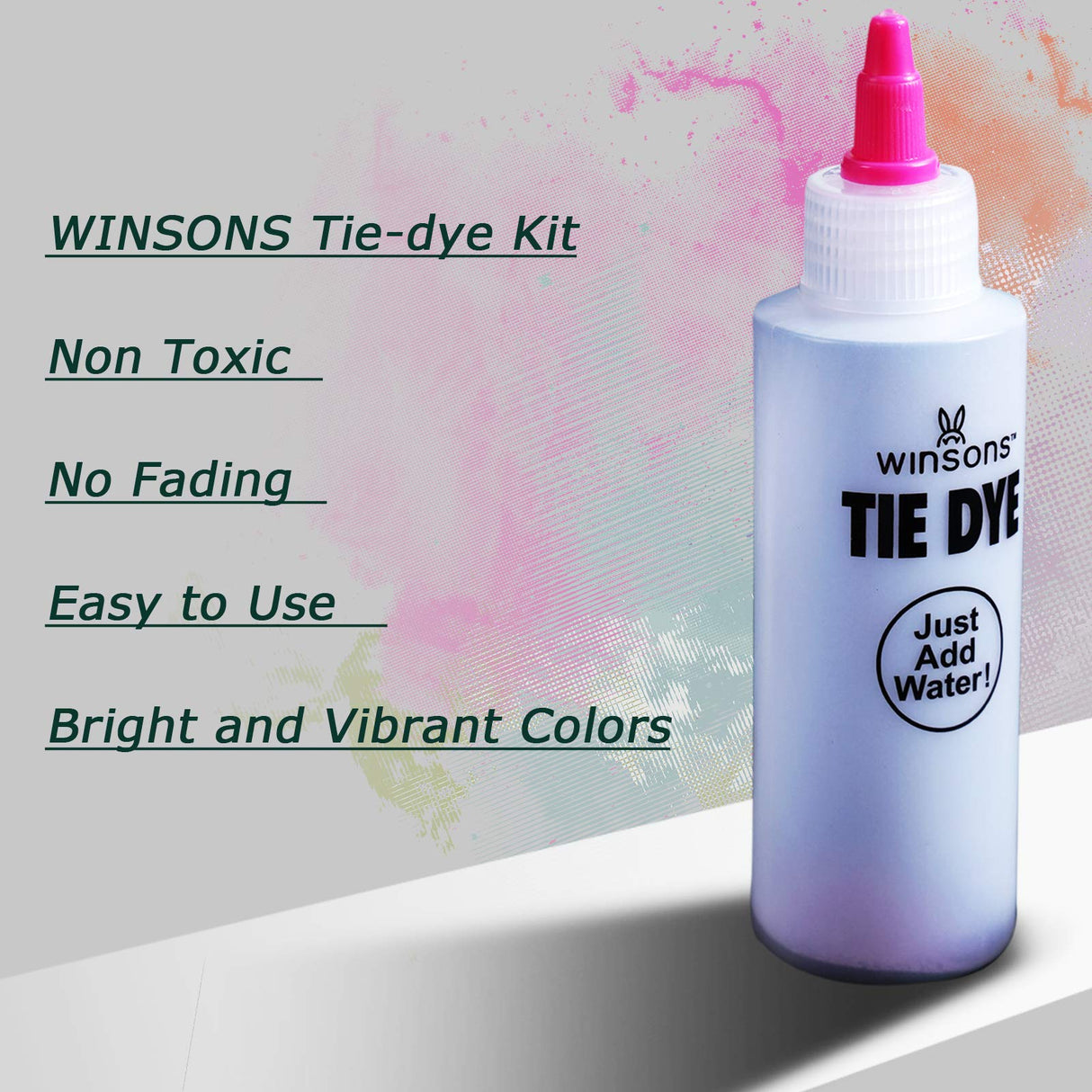 WINSONS Tie Dye Kit 20 Colors Permanent Fabric Dye Art Set for Kids Adults for School, Homemade Party, Creative Groups Activities, DIY Gift WINSONS