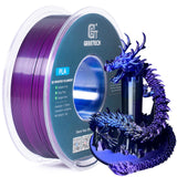 Geeetech Silk PLA Tri Color Filament 1.75mm 3D Printer Filament,Coextrusion Blue Purple Black Tri-Colors Metal-Like Shiny Silk PLA Filament,1kg (2.2lbs) 1 Spool,Dimensional Accuracy +/- 0.03 mm Geeetech