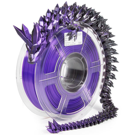 iSANMATE 3D Printer Filament, PLA Filament 1.75mm Dual Color Filament, Shiny Silk PLA Coextruded Filament, 3D Printing Filament Magic PLA, 1 kg/Spool (Black+Purple) iSANMATE