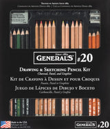 General Pencil 20GP General's Classic Sketching and Drawing Kit GENERAL'S