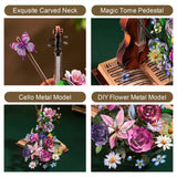3D Metal Puzzles for Adults, Cello 3D Metal Model Kits for Adults to Build, DIY Flower Model Building Kit for Ages 14+ Adult Women Men, Difficult DIY for Assembly, Birthday Gifts for Women Men Hobby INTELIVE