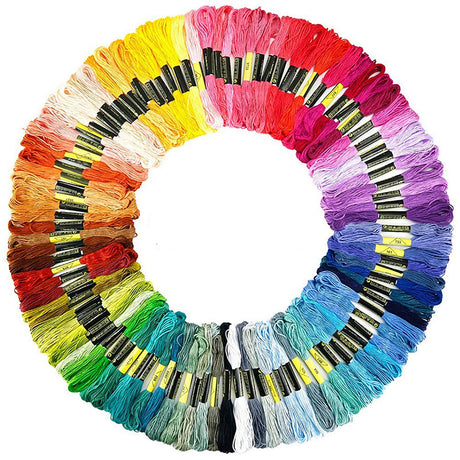 Vilihkc Rainbow Color Embroidery Floss 100 Skeins Per Pack with Cotton for Cross Stitch Threads Bracelet Yarn Craft Floss Embroidery Floss Set Vilihkc