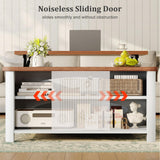 Decofy Lift Top Coffee Table with Storage, 31.5" Mid Century Modern Square Coffee Tables for Living Room, Large Hidden Storage Compartment, Adjustable Shelves & Sliding Door, White Decofy