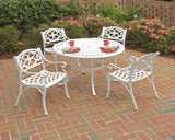 Homestyles 6652-328 5 Piece Outdoor Dining Set, 48" Table, Off White homestyles