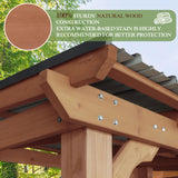 VEIKOU 8’x5’ Grill Gazebo, BBQ Gazebo Shelter with Galvanized Steel Roof, Cedar Frame, Patio Gazebo for Barbecue, Backyard, Garden, Deck VEIKOU