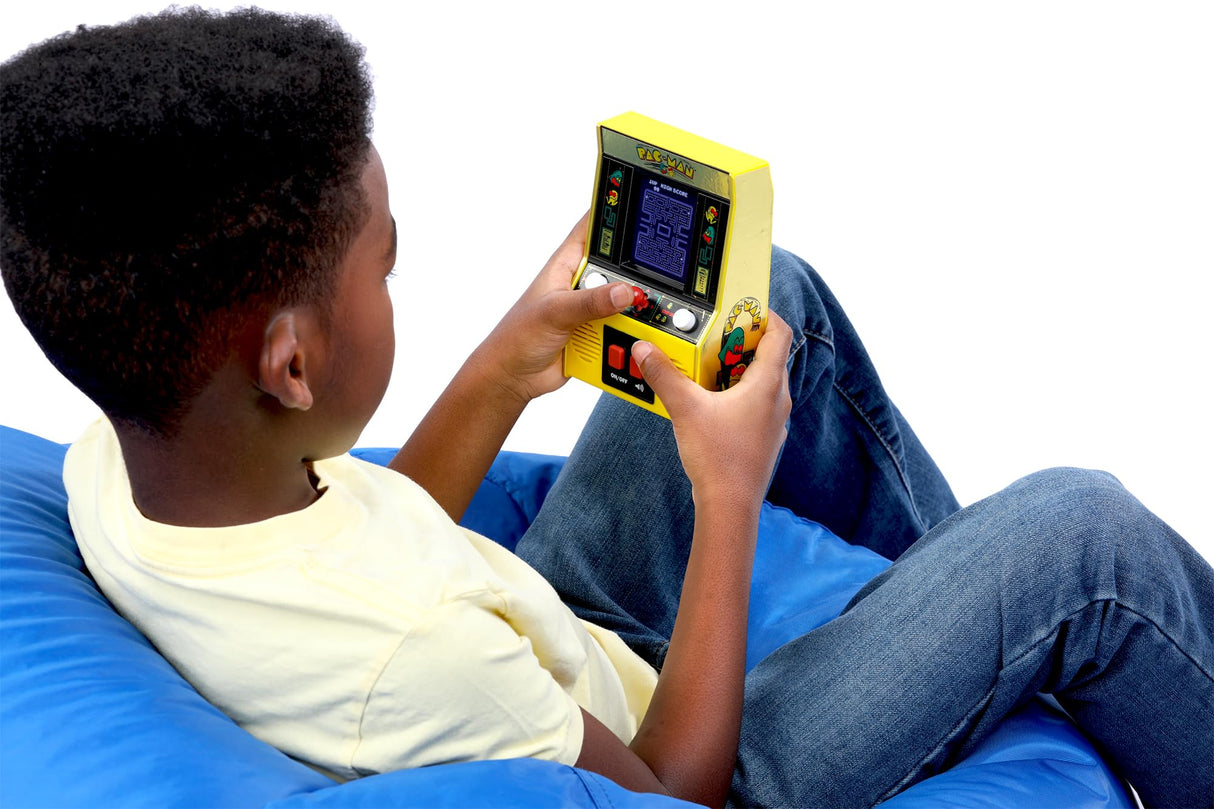 Basic Fun Arcade Classics - Pac-Man Color LCD Retro Mini Arcade Game, 2 Players, Yellow Basic Fun