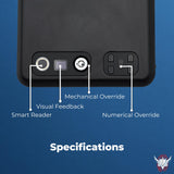 Viking Biometric Fingerprint Lock Biometric Fingerprint Gun Safe 360 Degree Fingerprint Detection LCD Feedback Screen Weather & Dust Resistant IP65, Portable Design AYIN