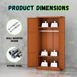 INTERGREAT Metal Armoire Wardrobe Closet with Doors, 71'' Wardrobe Cabinet with Hanging Rod, Armoire with Shelves, Tall Clothing Storage Cabinet for Bedroom, Brown INTERGREAT