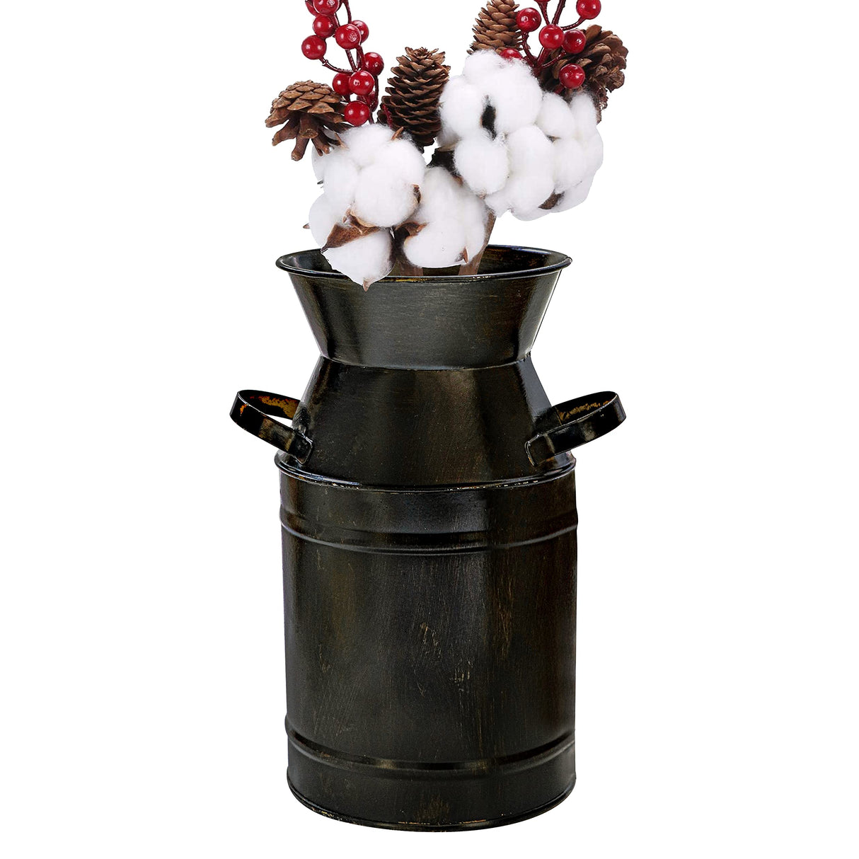 Soyizom 7.5" Tall Galvanized Metal Vase Farmhouse Rustic Decorative Flower Vase Primitive Tin Bucket Country Milk Can Jug for Table Centerpieces, Home Office Cafe Decoration & Wedding Soyizom