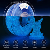 AMOLEN 3D PLA Printer Filament, 1.75mm Glow in The Dark Shiny Firefly Blue PLA Filament for 3D Printing, Best with UV Lamps, 1kg Spool (2.2lbs), Dimensional Accuracy +/- 0.02 mm, Fit Most 3D Printers AMOLEN