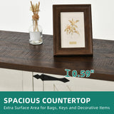 YITAHOME Farmhouse Sideboard Buffet Cabinet with Storage, 59" Kitchen Storage Cabinet with Adjustable Shelves for Living Room, Entryway, Rustic White YITAHOME