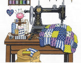 Janlynn 14 Count Antique Sewing Room Cross Stitch Kit, 12 by 12-Inch Janlynn