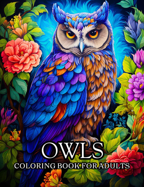 Owls Coloring Book for Adults: 50 Beautiful Coloring Pages for Relaxation and Stress Relief Majosta