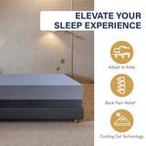 EGOHOME 14 Inch Full Mattress, Copper Gel Memory Foam Mattress for Pain Relief, Therapeutic Mattress in a Box, CertiPUR-US Certified, Fiberglass Free Medium Mattress, Black MLILY