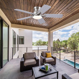 CHESUR Flush Mount Ceiling Fans with Lights Remote/APP Control, Modern Ceiling Fan Light with Timer Setting and Silent Motor, Low Porfile Reversible Fan Light for Indoor/Outdoor Use CHESUR