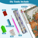 VCLKDIY Fall Pumpkin Leaf Diamond Art Kits for Adults, 5D Diamond Painting Kits for Adults Beginners, DIY Full Round Drill Diamond Dot Painting Gem Art Kits for Adult, Home Wall Decor 11.8x15.7 Inch VCLKDIY
