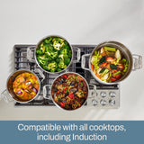 All-Clad Simply Strain Stainless Steel Stockpot, Multipot With Insert & Lid, 8 Quart, Induction, Oven Broiler Safe 600F, Strainer, Pasta Strainer with Handle, Steamer Pot, Pots and Pans Silver All-Clad