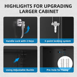 Superday Metal Storage Cabinets, 72" Storage Cabinet with Locking Door, Tall Garage Cabinet with 2 Doors and 4 Adjustable Shelves for Home Office, Classroom, Easy Assemble(Black) Superday