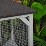 PawHut Outdoor Cat Catio, Large Wood Cat House Enclosure with Multi-Level Design, Weatherproof Roof, Big Hiding Areas, Multiple Platforms, Resting Box, Gray PawHut